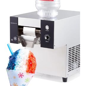 Kolice Commercial/Home Automatic Electric Ice Crush Machine, 198 lbs/Day Snow Cone Shaver, Snowflake Ice Machine, Air Cooling for Home, Food Truck, Restaurant, Milktea Shops,etc