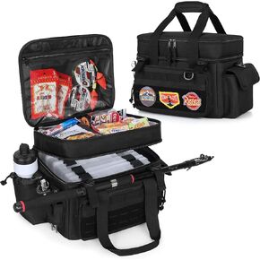DSLEAF Fishing Tackle Bag for 3500/3600 Tackle Boxes (Only Bag), Soft Tackle Box Bag with Waterproof Bottom and Rod Holder Straps for Saltwater or Freshwater Fishing