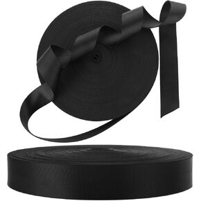 50 Yards Nylon Webbing 1.5 Inch Nylon Strap Wide Nylon Strapping 148' Heavy Duty Webbing Straps for Bags, Chair, Seatbelt, Backpack, Belt, Pet Leash & Collar, Gear Repair, Outdoor Sport(Black)
