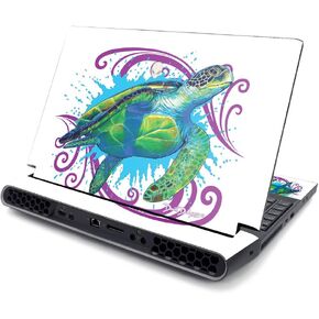 MightySkins Skin Compatible With Alienware Area-51M 17" (2019) - Sea Turtle Splash | Protective, Durable, and Unique Vinyl Decal wrap cover | Easy To Apply, Remove, and Change Styles | Made in the USA