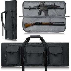 Kalkal 36"/42" Double Rifle Case Thickened Soft Long Rifle Bag, Portable Tactical Gun Case for Firearm Storage Transportation, Rifle Gun Bag for Shooting Hunting
