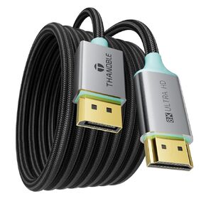 DisplayPort to HDMI 8K Cable [4K@120Hz,2K@144Hz] Unidirectional 6FT Braided DP 1.4 Source to HDMI 2.1 Display Adapter 32.4Gbps HDR HDCP2.3 Display Port Cord for Dell, HP, Graphics Card