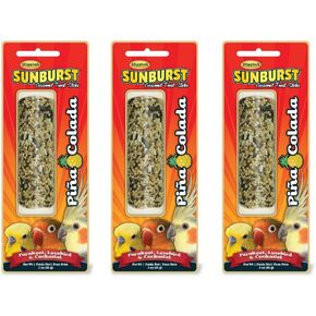 3 Pack of Parakeet, Lovebird & Cockatiel Treat Sticks, 3 Ounces each, Piña Colada Flavor