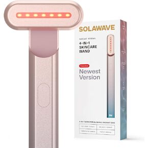 Solawave 4-in-1 Radiant Renewal Wand, Face Skincare Wand with Facial Massager, Facial Wand (Blue/Pink Ombre)