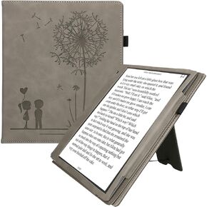 حافظة kwmobile متوافقة مع Pocketbook InkPad Eo/Bigme InkNote Color+ حافظة - غطاء للقارئ الإلكتروني مع إغلاق مغناطيسي - رمادي