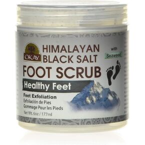 OKAY Pure Naturals Black Salt Foot Scrub 6oz in Saudi Arabia