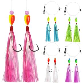 Flounder Rigs, Pr-Rigged Hi Lo Rig Fishing Rigs with Flash Teaser Pompano Rigs Float for Fluke Sea Bass Scup Tautog in Kuwait