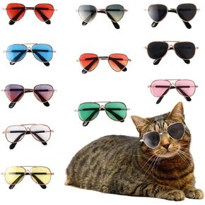 Vctitil 11 Pcs Dog Cat Sunglasses Reflection Pet Glasses Photo Props Eyewear Multicolor Cosplay Glasses Dolls Sunglasses Pet Accessories