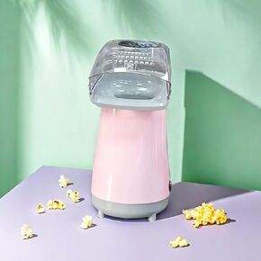 quick and easy hot air popcorn machine with measuring cup, oil-free popcorn machine with on/off switch is suitable for family movie night parties. (Pink)