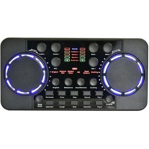 iayokocc V300 Pro Sound Card Bluetooth 4.0 Noise Reduction Live Broadcast Sound Card Audio Mixer for Live Streaming Re-Cording Singing(Black)