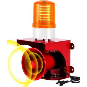 Alarm Siren with Strobe Light Industrial Siren Alarm 120dB Outdoor Alarm Horn Waterproof Warning Light 110V