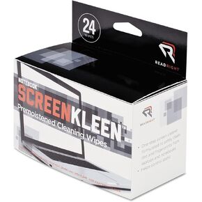 Read Right RR1217 Notebook ScreenKleen Pads, Cloth, 7 x 5, White, 24/Box