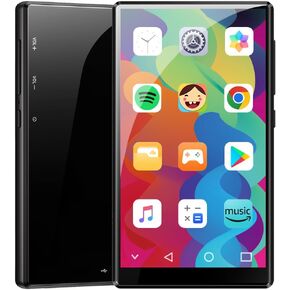 MP3 Player with Bluetooth and WiFi, 3GB RAM 32GB ROM Up to 512 GB, 4" Touch Screen, Parental Control, GMS, Android MP4 Player Compatible with Spotify, Audible, Music, FM, E-Book, Educational, Games