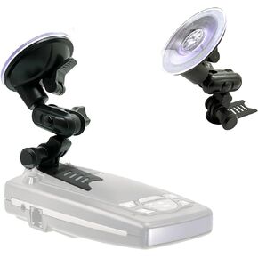 Ehnanced Dual Ball Joint Adjust Suction Cup Bracket Compatible for Escort Passport 9500ix, 9500i, 8500, 8500 X50, X70, X80, Solo S2, S3, S75G, STi and Beltronics RX-65 Radar Detector, Black