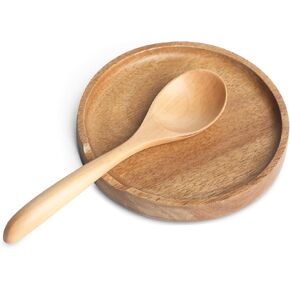 Acacia Wood Spoon Rest Holder, Wooden Spoon Holder For Kitchen Stove Top With Non-Slip Silicone Feet, Perfect Stand For Spoon, Coffee Spoon, Cooking Spoon, Shovel And Tongs (Brown)