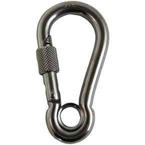 US STAINLESS Stainless Steel 316 Spring Hook with Screw Nut and Eyelet Carabiner 1/2" (12mm) Marine Grade