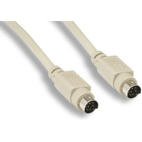 KENTEK 25 Feet FT Mini DIN8 Cable Cord 28 AWG Molded Serial RS-232 MDIN 8 Pin Male to Male M/M for Peripheral Device