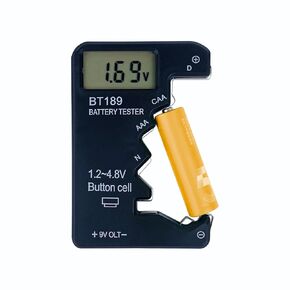 ZUFECY Battery Tester Checker, Universal Battery Checker Tester for AA AAA C D 9V 1.5V, Volt Checker for All Batteries - Black Color