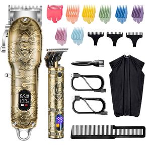 Roziapro Hair Clipper for Men Zero Gapped Trimmer Nose Hair Trimmer Set Professional Barber Clippers for Haircut Cordless Beard Trimmer for Men Rechargeable Clippers Set for Hair Cutting (Gold)