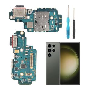 Charging Port Replacement for Samsung Galaxy S23 Ultra S918U USB Dock Connector Flex Cable Microphone Replacement for Samsung Galaxy S23 Ultra S918U with Screwdrivers