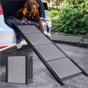 Dog Ramp for Car,Portable Dog Ramp with Non-Slip Rug Surface,Folding Pet Steps for Medium/Large Dogs,Extra Wide Dog Car Ramp Up to 250LBS Enter a Car/SUV/Truck (71" L x 17" W)