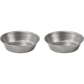 Camping Plates 2pcs Set, Stainless Steel Deep Round Plates, Insulated Dinnerware Cookware, Silver