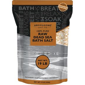 19 lbs Raw Dead Sea Salt Not Cleaned - Still Contains All Dead sea Minerals Including Dead sea Mud - Fine Medium Grain Bath Salt Large resealable Bulk Pack