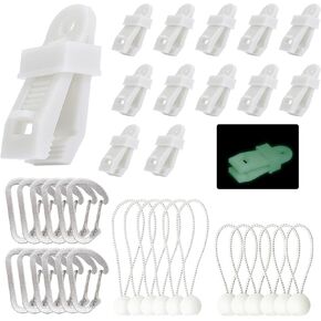 Glow in The Dark Tarp Clips, 10Pcs Heavy Duty Lock Grip, Tarp Clamps, Tent Clip for Awnings, Outdoor Camping, Caravan Canopies,Swimming Pool Covers