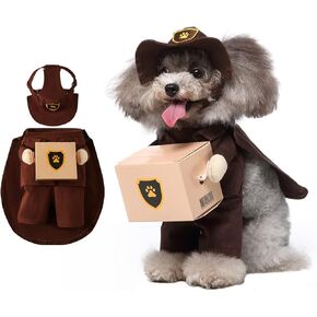 Dog Cat Cute Mail Carrier Costume (Blue,X-Large)