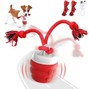 Interactive Dog Toys for Boredom- Rechargeable Electric Dog Balls, Dog Toys to Keep Them Busy, Automatic Moving Dog Products, Interactive Puppy Dog Toys Ball, Red