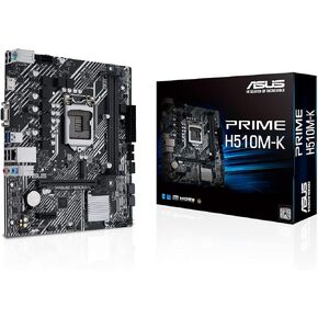 ASUS Micro-ATX Motherboard (Intel H510 LGA 1200 with PCIe 4.0, 32Gbps M.2 Slot, Intel 1GB Ethernet, HDMI, D-Sub, USB 3.2 Gen 1 Type-A, SATA 6Gbps, COM Port and RGB Connector), Black