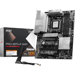 MSI PRO X870-P WiFi ProSeries Motherboard (AMD Ryzen 9000/8000/7000 Series Processors, AM5, DDR5, PCIe 5.0, M.2 Gen5, SATA 6Gb/s, USB 40Gbps, HDMI/DP, Wi-Fi 7, Bluetooth 5.4, 5Gbps LAN, ATX)