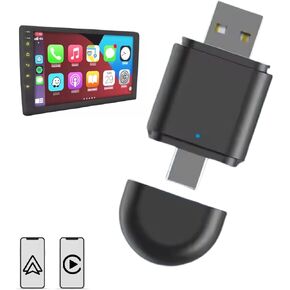 Universal Wireless Carplay Adapter OEM ODM Carplay Android Auto 2-in-1 USB&Type-C Dual Connector Carplay Box