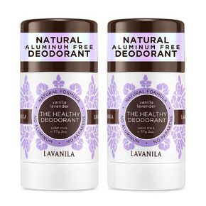 Lavanila Vanilla Lavender Aluminum Free Deodorant 2-Pack - The Healthy Deodorant for Men and Women, Solid Stick (2 Ounce Each), Vegan