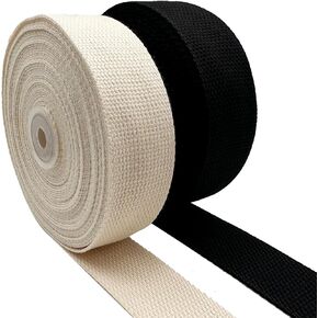Cotton Webbing 1.5 Inch 2 Rolls/ 20 Yards Webbing Straps for Webbing Bag Handles, Bag Strap,Tote Bag Webbing,Cloth Belt,Arts and Crafts