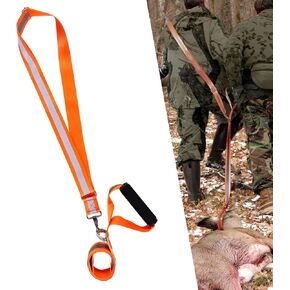Deer Drag Rope, Deer Hunting Drag Rope with Reflective Shoulder Straps Detachable Connector Deer Dragging Tool Easy to Carry Deer Drag and Harness Deer Hunting Accessories