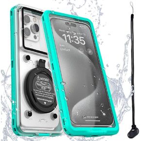 Waterproof Phone Case,6.9"Universal Self-Check Function Pouch Dry Bag,Underwater Photo & Video Protective Housing,Pool Beach Travel Essentials Snorkeling Case for iPhone 15 14 13/Samsung/Google/LG etc