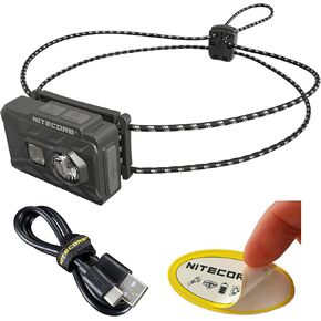 Nitecore NU20 Classic Ultralight Headlamp, 360 Lumen USB-C Rechargeable Lightweight for Backpacking, Camping, Running with Auxilary White and Red Light