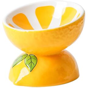 Cat Bowls Elevated Cat Bowl Raised Cat Food Bowl Anti-Vomiting Whisker Friendly Ceramic Tilted Cat Dish, Protect Spine Cat Feeder Bowl Pet Food Water Bowl Red Mushroom Cat Bowl for Kitten(Red)