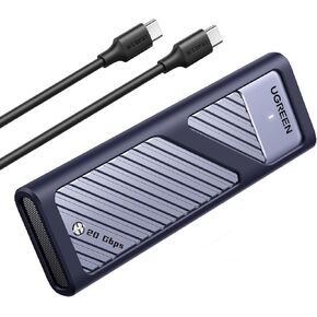 UGREEN 20Gbps M.2 NVMe SATA SSD Enclosure Compatible with 10Gbps USB C External NVMe M.2 Enclosure USB 3.2 Gen2 Support UASP Trim for M/B+M Key NVMe and SATA SSD in Size of 2230/2242/2260/2280