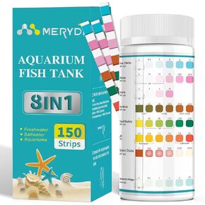 Aquarium Test Strips,8 in 1 Aquarium Ammonia Test Strips for Saltwater Freshwater Aquariums,Pond Fish Tanks,150 Aquarium Test Kit-Test pH, Alkalinity,Nitrate,Ammonia and More