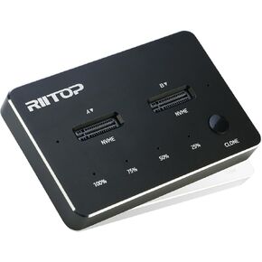 RIITOP Dual NVMe SSD Docking Station External Dual M.2 NVMe SSD to USB-C Reader (Offline Clone)