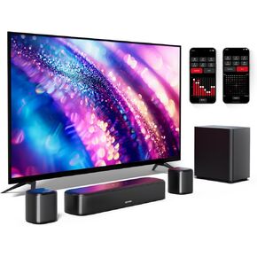 ULTIMEA 5.1ch Sound Bar for Smart TV with 2 Surround Speakers, Virtual Surround Sound System for TV, App Control, Home Theater Sound System, Wired Subwoofer, Peak Power 250W, Opt/BT/AUX, Aura A30