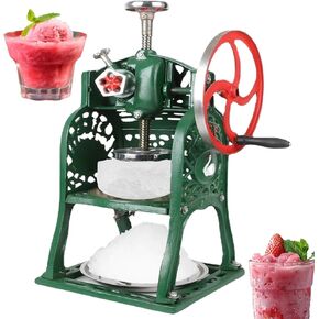 Shaved Ice and Snow Cone Machine Manual, Ice Crusher Machine for Home and Commercial Use, Portable Shaved Ice Attachment with Stainless Trays, Ice Slushie Maker, 21.65x14.57x10.63 inches