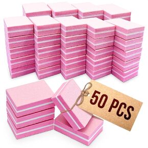 100Pcs Nail Buffer for Natural Nails - Professional Buffer Block Nail File Nail Polish Remover Sponge Buffer Block for Acrylic Nails -180 Grit Nail Art Tools Buffing Blocks Sandpaper Nail File Tools