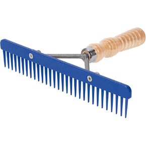 Weaver Leather Skip Tooth Comb with Wood Handle and Replaceable Blue Plastic Blade 69-6052-Blue