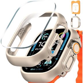 Black for Apple Watch Ultra/Ultra 2 49mm Privacy Case, Hard PC Case + Privacy Tempered Glass Screen Protector Cover for iWatch Ultra 2/Ultra 49mm [Touch Sensitive ],[Scratch Resistant],[Accurate Fit]