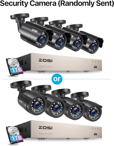 ZOSI 3K 5MP Wi-Fi 6 Security Camera System Wireless,4pcs WiFi Pan Tilt Cameras,Person Vehicle Detection,Motion Track,Color Night Vision,2 Way Audio,8CH 4K NVR with 2TB HDD for 24/7 Recording,Plug-in in Saudi Arabia