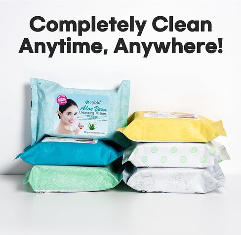 Epielle Aloe Vera Makeup Remover Cleansing Wipes | 60 Count, 2-Pack | Gentle Towelettes for All Skin Types | Ideal for Beauty Gifts, Spa Days & Gift Sets | Korean Skincare in Saudi Arabia