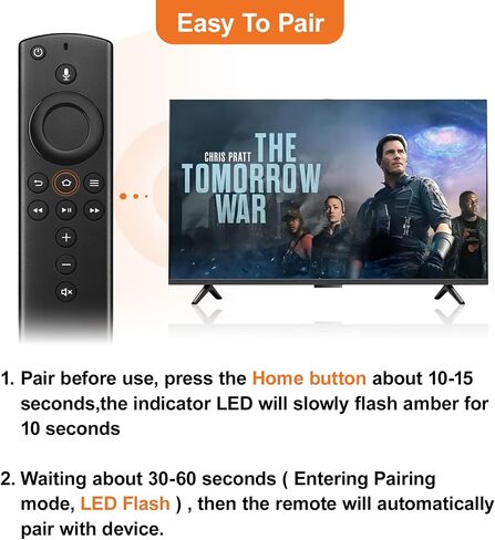 Voice Replacement Remote Control (2nd Gen) fit for Fire Smart TVs Stick 4K, Smart TVs Stick Lite, Smart TVs Stick (2nd Gen), AMZ Smart TV Cube(1st Gen/2nd Gen), Smart TV 3rd Gen in Kuwait